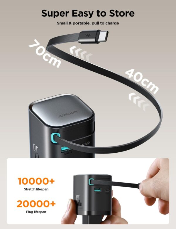 JOYROOM Charger with Retractable Cable JR-TCL02 GaN 65W - Image 5